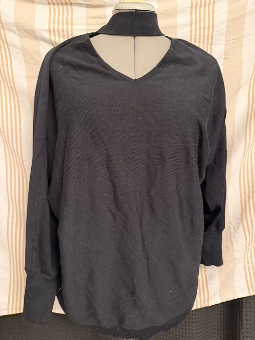 Classic Black V-Neck Women's Sweatshirt
